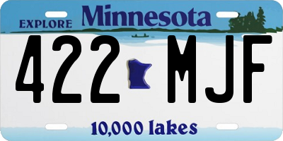 MN license plate 422MJF