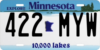 MN license plate 422MYW