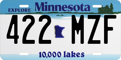 MN license plate 422MZF