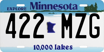 MN license plate 422MZG