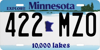MN license plate 422MZO