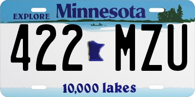 MN license plate 422MZU