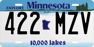 MN license plate 422MZV