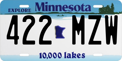 MN license plate 422MZW