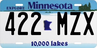 MN license plate 422MZX