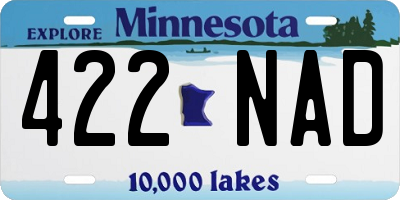 MN license plate 422NAD