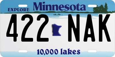 MN license plate 422NAK