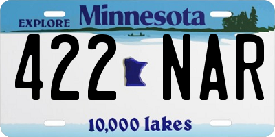 MN license plate 422NAR