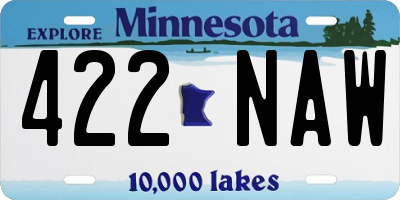 MN license plate 422NAW