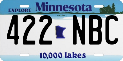 MN license plate 422NBC