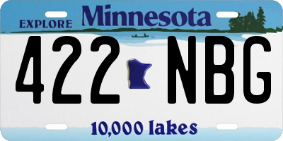 MN license plate 422NBG