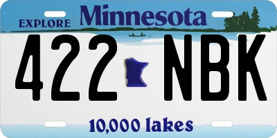 MN license plate 422NBK