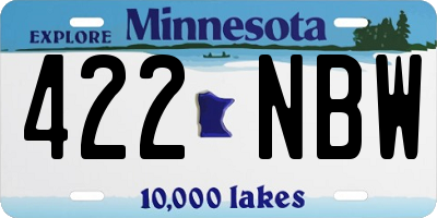 MN license plate 422NBW