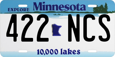 MN license plate 422NCS