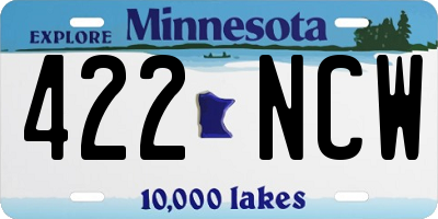 MN license plate 422NCW