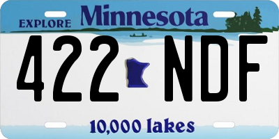 MN license plate 422NDF