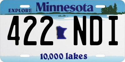 MN license plate 422NDI