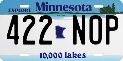 MN license plate 422NOP