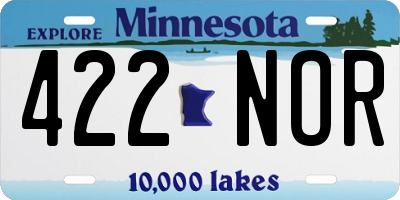 MN license plate 422NOR