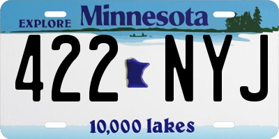 MN license plate 422NYJ