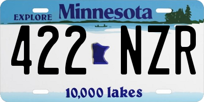 MN license plate 422NZR