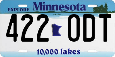 MN license plate 422ODT