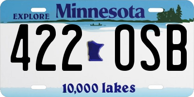 MN license plate 422OSB