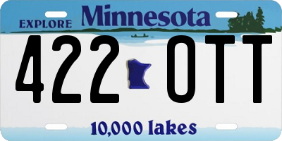 MN license plate 422OTT