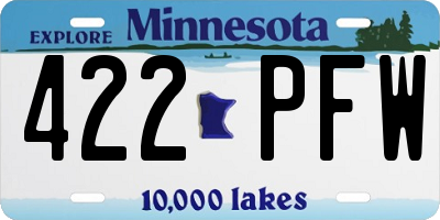 MN license plate 422PFW
