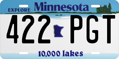 MN license plate 422PGT