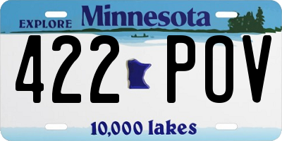 MN license plate 422POV