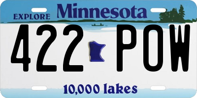 MN license plate 422POW