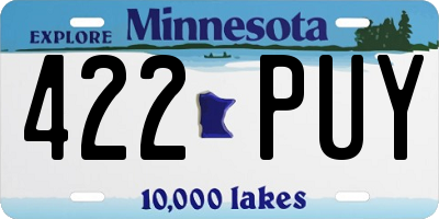 MN license plate 422PUY