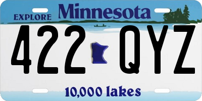 MN license plate 422QYZ