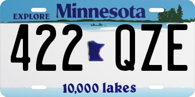 MN license plate 422QZE