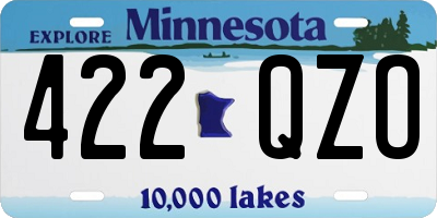 MN license plate 422QZO