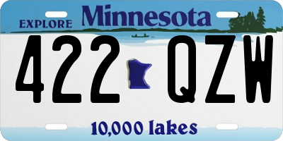MN license plate 422QZW