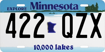 MN license plate 422QZX