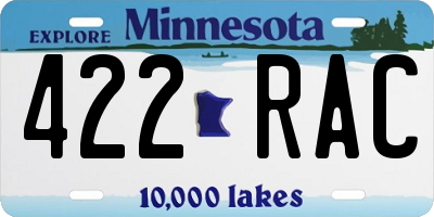 MN license plate 422RAC