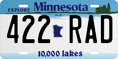 MN license plate 422RAD