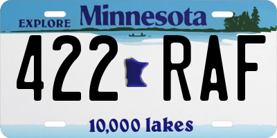 MN license plate 422RAF