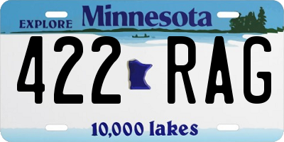 MN license plate 422RAG