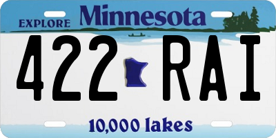 MN license plate 422RAI