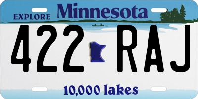 MN license plate 422RAJ