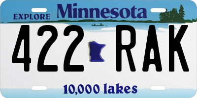 MN license plate 422RAK