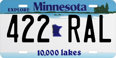 MN license plate 422RAL