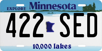 MN license plate 422SED