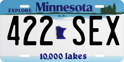 MN license plate 422SEX
