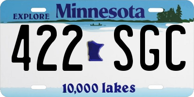 MN license plate 422SGC