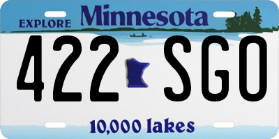 MN license plate 422SGO